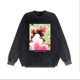 Purple Brand Distressed Long Sleeve Shirt Fashion Distressed Loose Long-sleeved Top