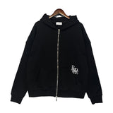 Rhude Hoodie Couple's Three-Dimensional Embroidered Zipper Hooded Hoodie