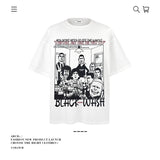 American vintage street T-shirt cotton fun cartoon print men and women summer loose