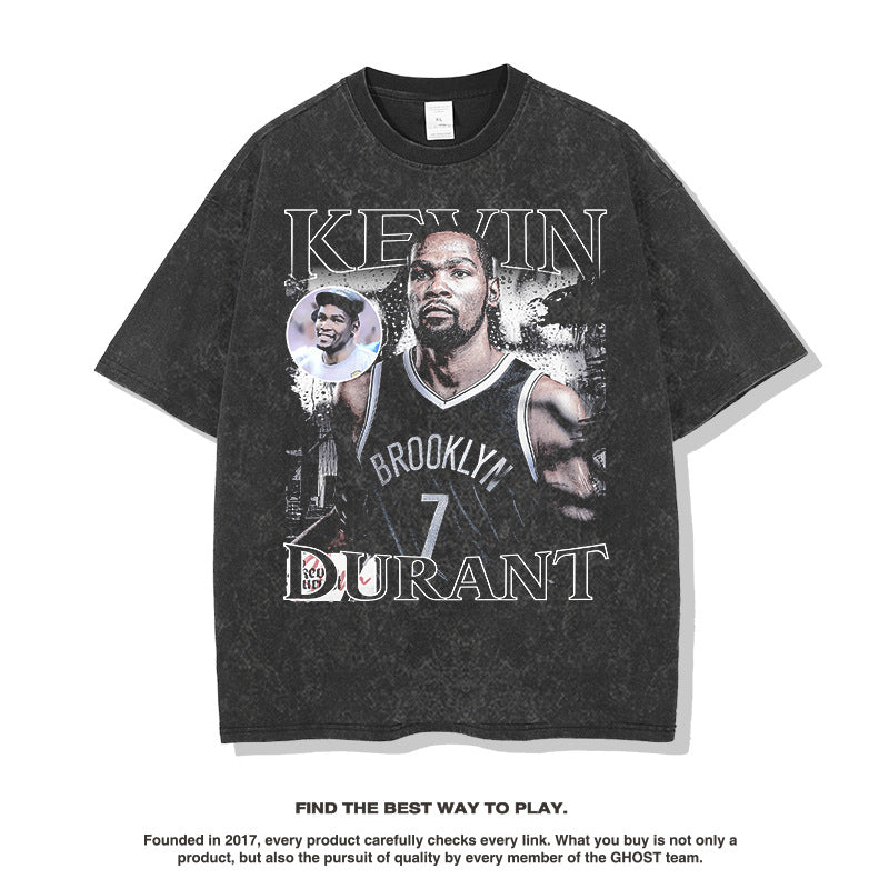 Nba T Shirt Nba Star Kevin Durant Short Sleeve T-shirt Fashion Brand Top