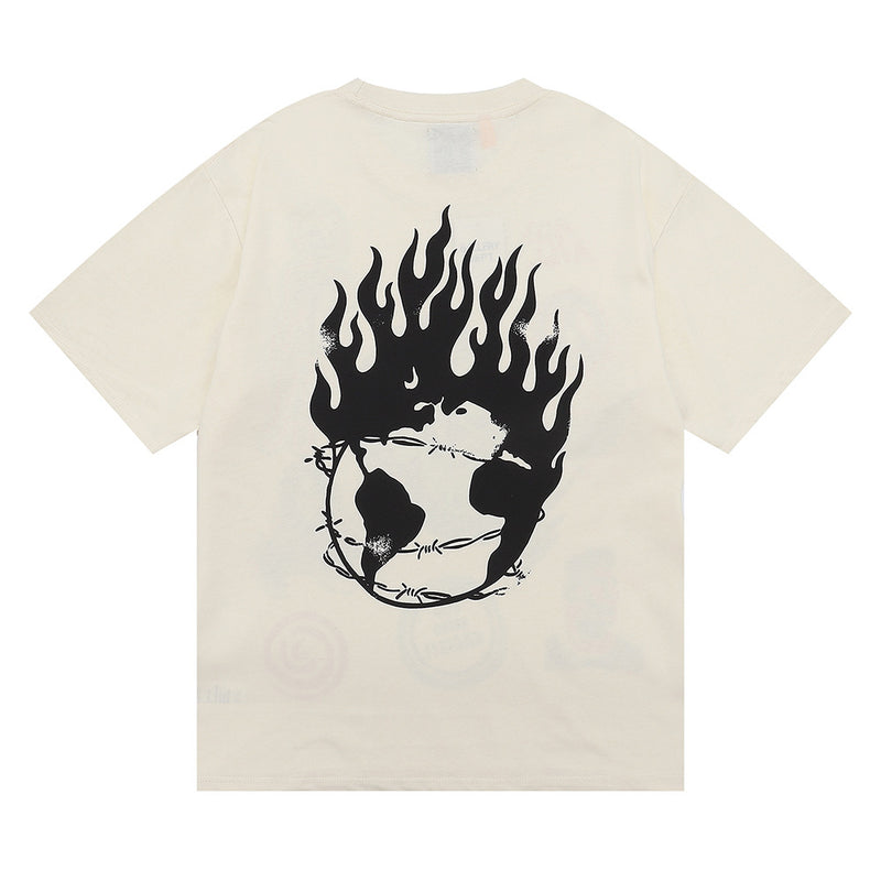 Gallery Dept T Shirts Hip Hop Skull Design Printed Short Sleeve