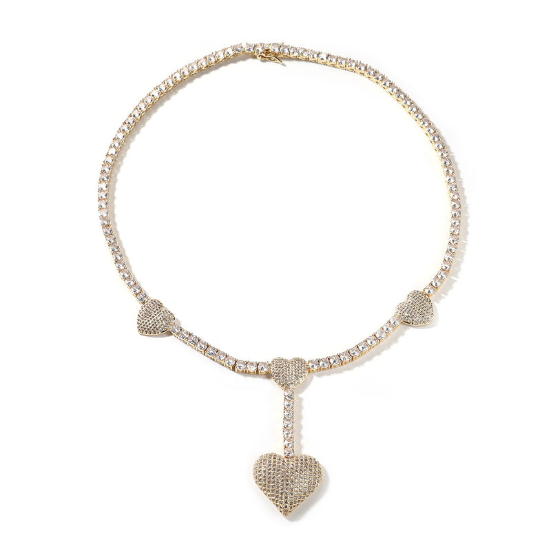 Chains Love Tennis Chain Necklace Copper Inlaid Zircon Spectrum Royalty