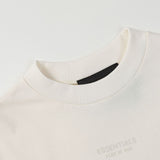 Fog Essentials T Shirts Spring Summer FOG Flocking Letter Crew Neck Short Sleeves