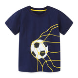 Boy T Shirt Children's Short-Sleeved T-shirt Knitted Cotton Summer Boys T-shirt Cartoon