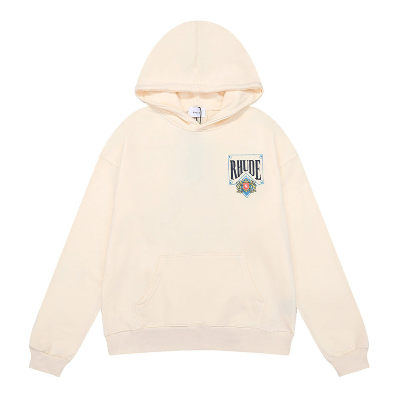 Rhude Hoodie Playing Cards Pure Cotton Men's and Women's Hoodie