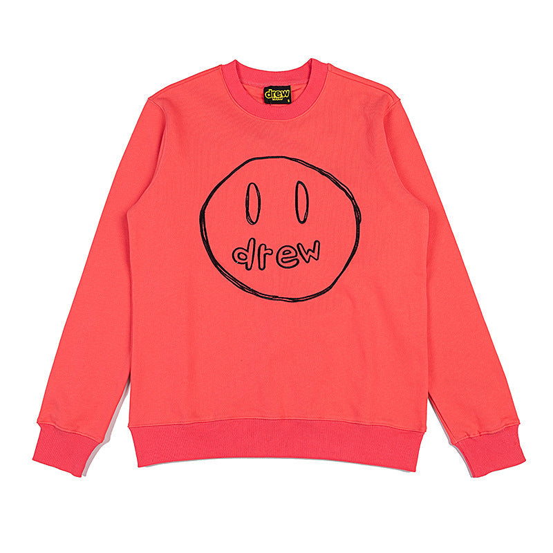 Drew House Sweatshirts Unisex Sketch Smiley Face Crew Neck Sweater
