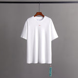 Off Whtie T Shirts Snowflake Arrow Print Male And Female Trendy Brand Short Sleeve