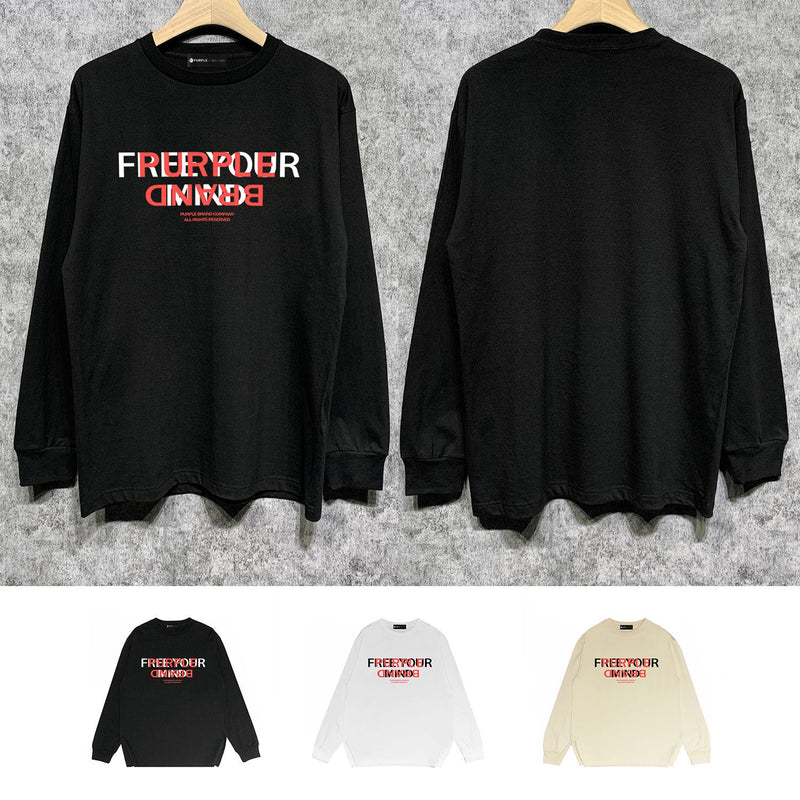 Purple Brand Long Sleeve T-Shirt Fashion Loose Long Sleeve Top