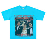 Film Star T Shirt Cotton Short Sleeve Loose round Neck Retro Nostalgic Heavy Printed T-shirt