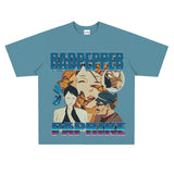 Film Star T Shirt Red Chilli Cartoon Animation Loose Retro Street Cotton T-shirt Men and Women