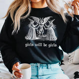 Girls Will Be Girls Witch Sweatshirt Vintage Halloween