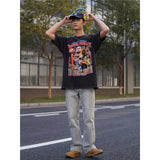 Basket Ball Star T Shirt Basketball Stephen Curry Washed Distressed Printed T-Shirt Short Sleeve Retro Pure Cotton