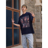 Film Star T Shirt Trendy Cotton Short Sleeve Loose round Neck Retro Design T-shirt for Men and Women