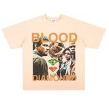 Film Star T Shirt Loose Heavy American Retro Street Cotton T-shirt Men and Women