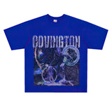 Film Star T Shirt Cotton Short Sleeve Loose Retro Design round Neck Heavy T-shirt Men
