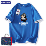 Nasa T Shirt Short-Sleeved T-Shirt Men'S Summer Trendy Loose Casual Cotton T-Shirt