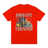 Funny Forklift Certified Operator Print T-Shirt Men Vintage