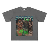 Film Star T Shirt Trendy Cotton Short Sleeve Loose round Neck Retro Heavy T-shirt