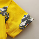 Boy T Shirt Summer Cartoon Printed Short-Sleeved T-shirt Boys' T-shirt Knitted Cotton round Neck