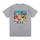 ONE PIECE T-shirt Vintage Cotton Youth Men Retro Oversized