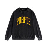 Purple Brand Distressed Sweatshirt Retro Vintage Crew Neck Sweater