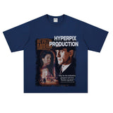 Film Star T Shirt Trendy Cotton Short Sleeve Loose round Neck American Retro T-shirt for Men
