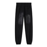 Mens trendy Hoodie & Pants autumn and winter flare black flame pants hoodie