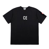 C.e t shirts letter printing round neck pullover short sleeve men and women