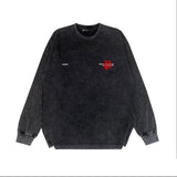 Purple Brand Distressed Long Sleeve Shirt Fashion Distressed Loose Long-sleeved Top