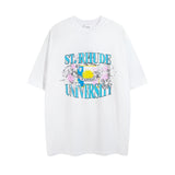 Rhude T Shirt Micro Label Flower Letter Print Pattern Short Sleeve T-Shirt
