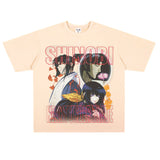 Film Star T Shirt Cartoon Anime Movie Jia He Fa Ren Post Loose Retro Street Cotton T-shirt