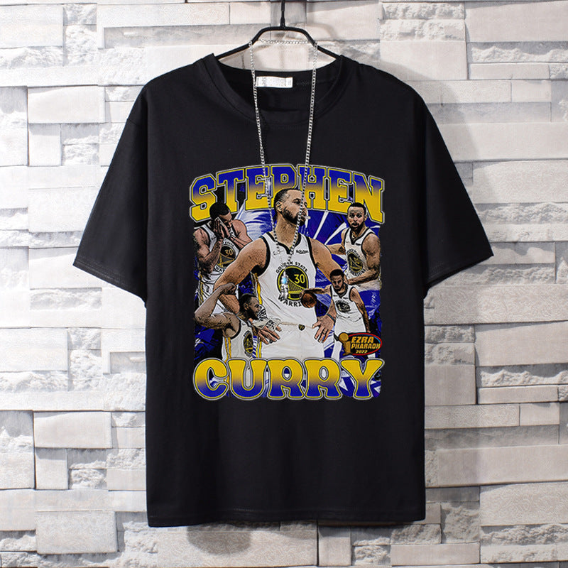 Basketball Sports T Shirt Student Short Sleeve T-Shirt Male Warrior Curry Basketball