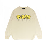 Purple Brand Long Sleeve T-Shirt Fashion Loose Long Sleeve Top