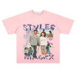 Film Star T Shirt Loose Heavy Crew Neck Street T-shirt