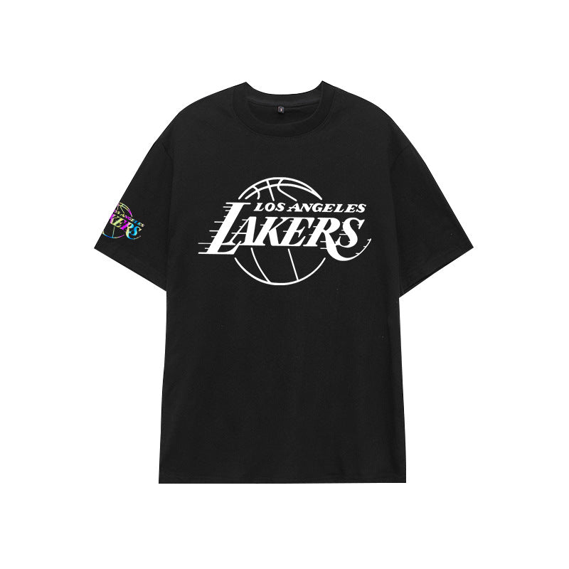 Basketball Sports T Shirt Lakers James No. 23 Kobe No. 24 Short Sleeve T-Shirt Male Letter Loose Student Pure Cotton