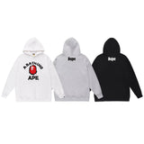 Bathing Ape Hoodie Autumn/Winter Letter Print Loose Hoodie Pullover Ape Sweater