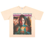 Film Star T Shirt Vintage American Street Printed round Neck T-shirt for Men and Women