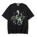 Off White T Shirts OW Vintage Oil Painting Portrait Crew Neck Pullover Short Sleeves