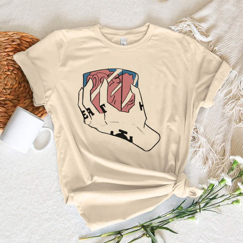Law Heart Tee women Japanese Y2K summer t-shirts girl