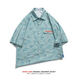 Men Shirts Summer Short Sleeve Printed Shirt Men Loose Casual Jacket