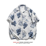 Men Shirts Summer Couple Short Sleeve Printed Shirt Men Loose