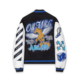 Off White Jacket Autumn/Winter OW Hot Diamond Pegasus Letter Pattern Baseball Jacket