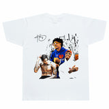 Film Star T Shirt Kelly Oubre Printed T-shirt Short Sleeve Loose Retro Pure Cotton Washed Distressed