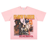 Film Star T Shirt Short Sleeve American Retro Loose round Neck Street T-shirt