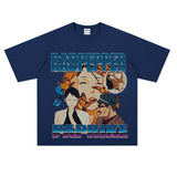 Film Star T Shirt Red Chilli Cartoon Animation Loose Retro Street Cotton T-shirt Men and Women