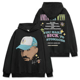 Drake Hoodie Vintage Printed Washed Short Sleeve T-Shirt