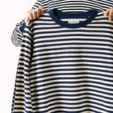 Mariner Shirt Horizontal Striped American Retro Sports T-shirt Men's Long Sleeve Spring and Autumn Navy-Striped Shirt