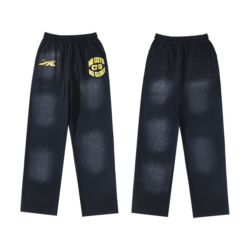 Mens trendy Hoodie & Pants Wash Water Make Old Hoodies Sweater Trousers