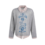 Unisex long-sleeved shirt autumcut out lapel polo shirt