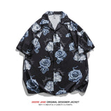 Men Shirts Summer Couple Short Sleeve Printed Shirt Men Loose